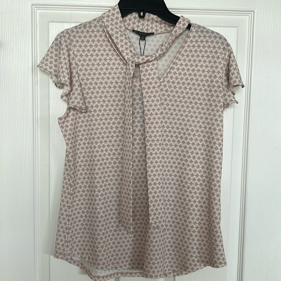 Adrianna Papell Tops - NWT Adrianna Papell light pink tie neck blouse